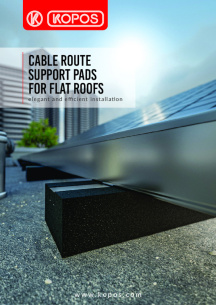 Cable route support pads for flat roofs